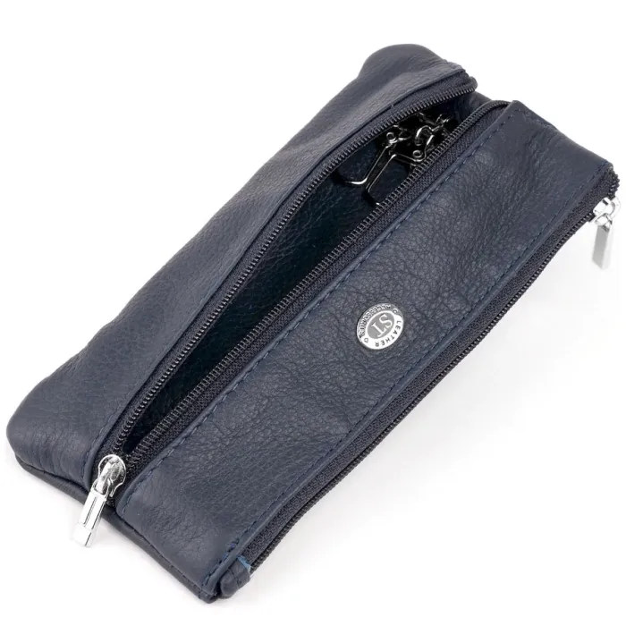 Ключница-кошелек с кармашком унисекс ST Leather 19349 Темно-синий