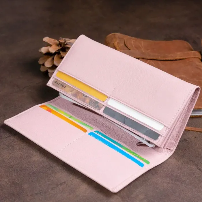 Гаманець на магнітах із клапаном жіночий ST Leather 19245 Рожевий