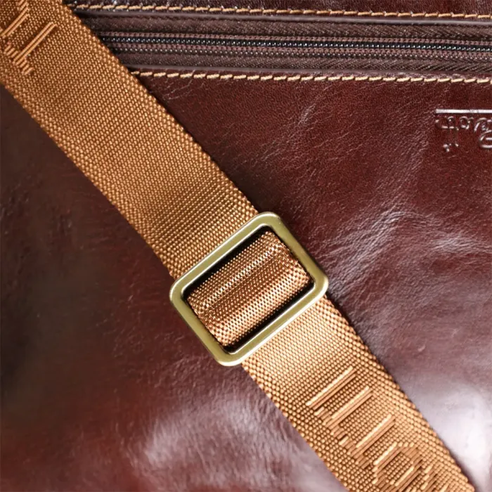 Чоловіча сумка з кишенями з гладкої натуральної шкіри Tony Perotti 20856_1 (9148-17 moro) Коричневий