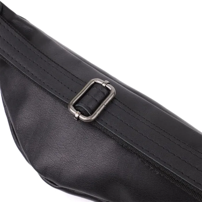 Сумка бананка для чоловіків з гладкої натуральної шкіри Shvigel 23134 Чорний