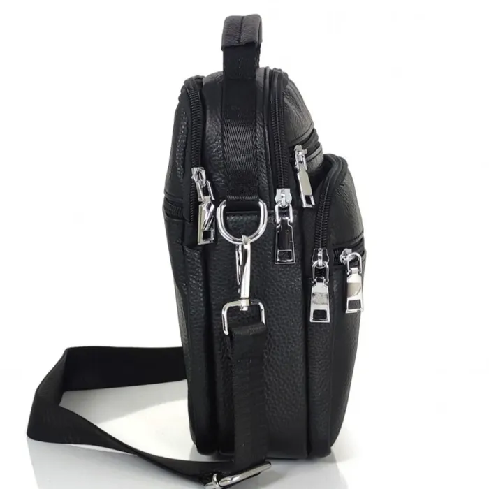 Чоловіча чорна шкіряна сумка-барсетка 22х24х8, месенджер Bexhill A25-228C чорний