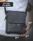 Чоловіча сумка шкіряна планшет 21х24х6, барсетка на одне плече Tiding Bag M1254A чорна