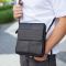 Чоловіча сумка шкіряна планшет 21х24х6, барсетка на одне плече Tiding Bag M1254A чорна