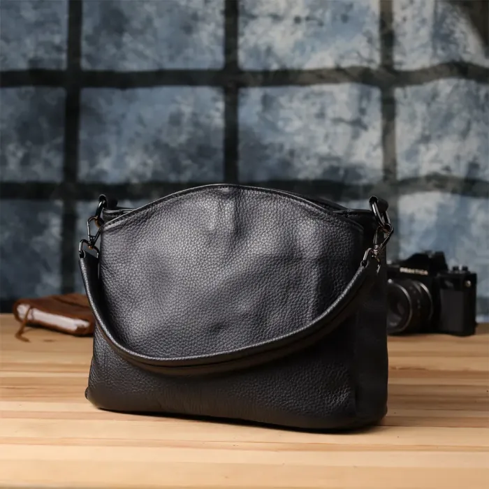 Сумка на плече з натуральної шкіри Vintage 23007 Чорний