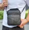Чоловічий шкіряний месенджер 18x22x8, сумка планшет через плече Tiding Bag A25F-1519A чорний