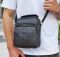 Чоловіча чорна сумка-барсетка 18x22x8, месенджер з натуральної шкіри Tiding Bag M2237A чорний