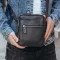 Чоловіча барсетка 18х21х7, сумка шкіряна планшетка через плече Tiding Bag SK N5386 чорна