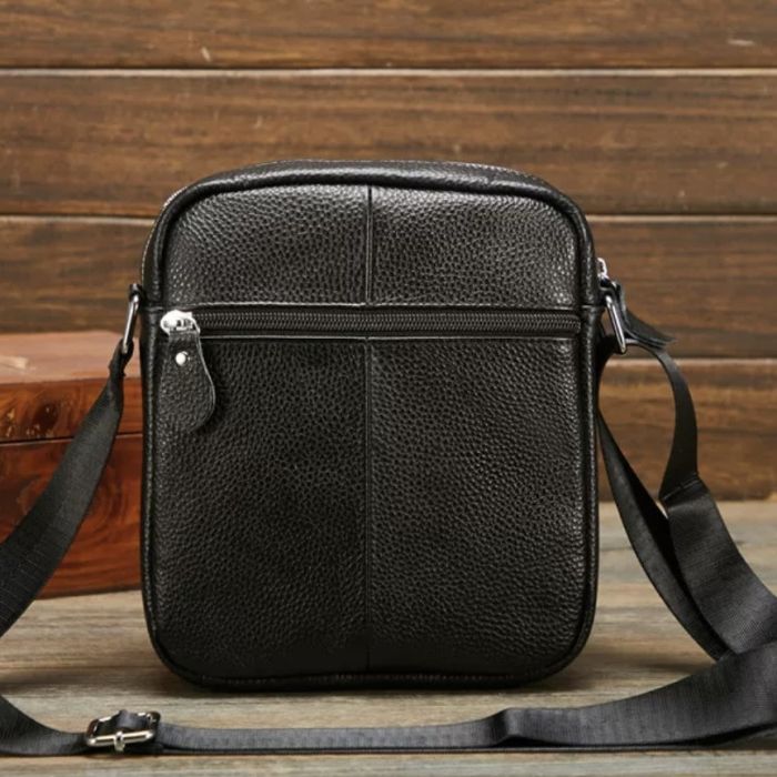 Чоловіча барсетка 18х21х7, сумка шкіряна планшетка через плече Tiding Bag SK N5386 чорна