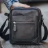 Чоловіча шкіряна сумка планшет 18х21х7, барсетка через плече Tiding Bag LA3314-1BL чорна