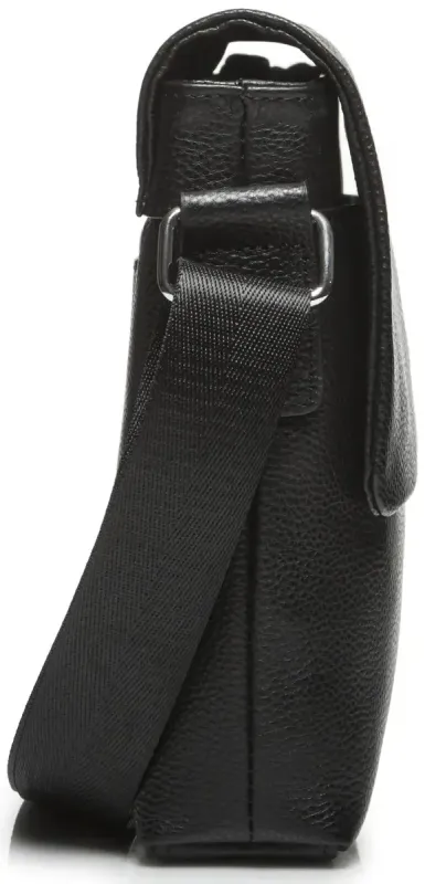 Чоловіча сумка планшет через плече 23х26х6, шкіряна барсетка Tiding Bag SK A75-181 чорна