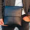 Чоловіча сумка планшет через плече 23х26х6, шкіряна барсетка Tiding Bag SK A75-181 чорна