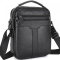 Чоловіча шкіряна сумка-месенджер 21х25х6, барсетка через плече Tiding Bag A25-3278A Чорна