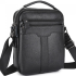 Чоловіча шкіряна сумка-месенджер 21х25х6, барсетка через плече Tiding Bag A25-3278A Чорна