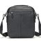 Чоловіча шкіряна сумка через плече 23х26х8, барсетка для телефону та документів Tiding Bag 711511 чорна