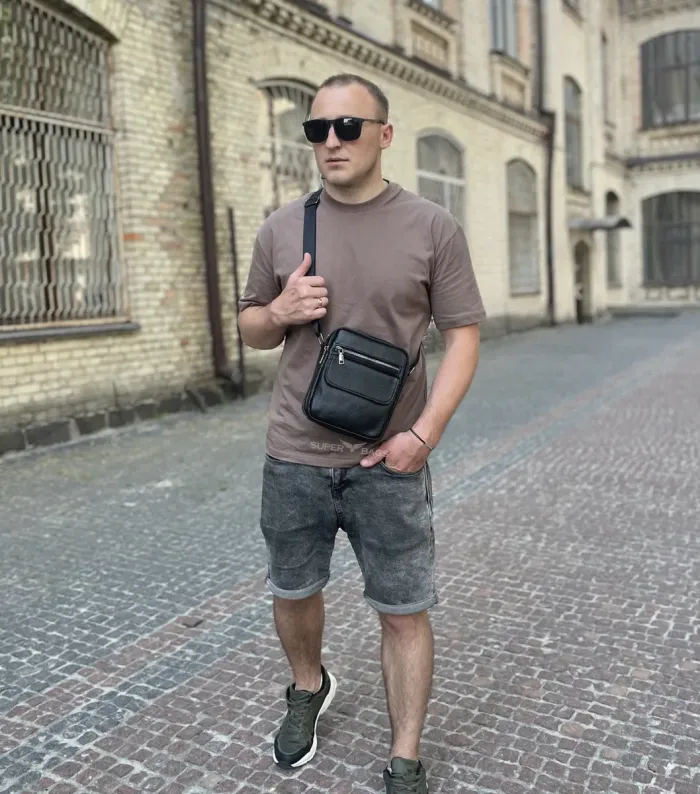 Сумка чоловіча через плече 17х21х5, барсетка для навчання, месенджер для телефону Tiding Bag IT-73302 чорна