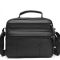 Чоловіча шкіряна сумка-барсетка 25×19×6.5, месенджер із ручкою та ременем через плече BX-10041 чорний