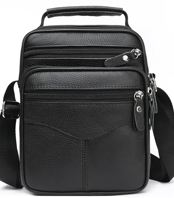 Чоловіча шкіряна сумка-барсетка 23х27х9, месенджер через плече Bexhill Bx-56402 чорна