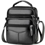 Чоловіча сумка барсетка 17x21x9, шкіряна сумочка планшет Tiding Bag 75003 чорна
