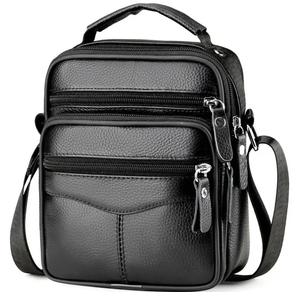 Чоловіча сумка барсетка 17x21x9, шкіряна сумочка планшет Tiding Bag 75003 чорна