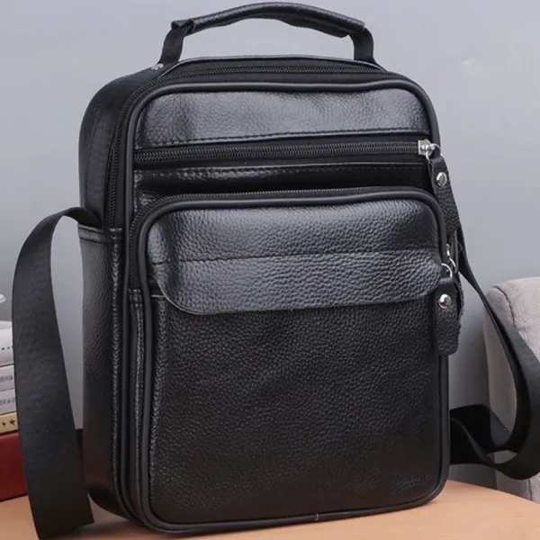 Чоловіча шкіряна барсетка через плече 22х26х9, месенджер з ручкою Bexhill Bx-66503 чорний