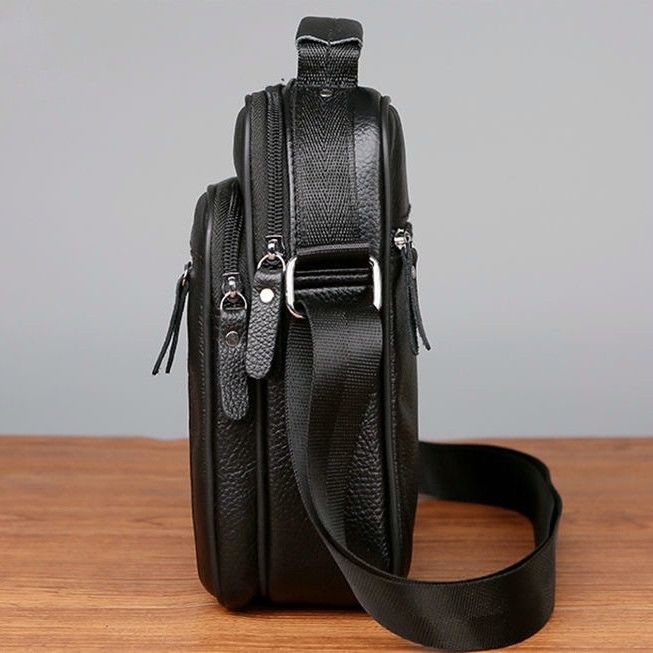 Чоловіча шкіряна барсетка через плече 22х26х9, месенджер з ручкою Bexhill Bx-66503 чорний