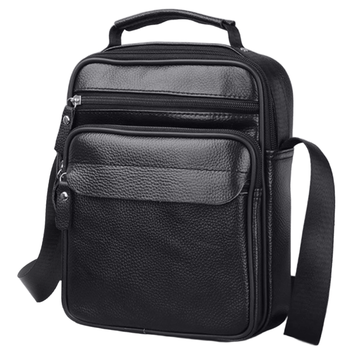 Чоловіча шкіряна барсетка через плече 22х26х9, месенджер з ручкою Bexhill Bx-66503 чорний