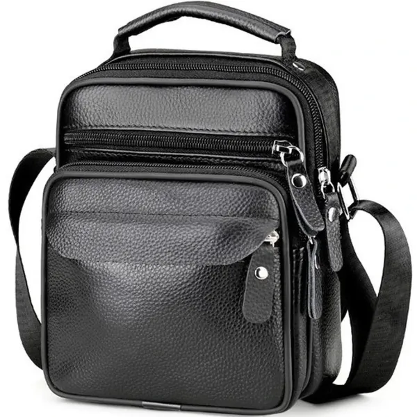Чоловіча шкіряна барсетка через плече 17х21х9, месенджер з ручкою Bexhill Bx-54551 чорная