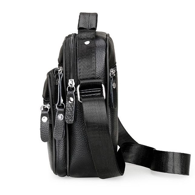 Чоловіча шкіряна барсетка через плече 17х21х9, месенджер з ручкою Bexhill Bx-54551 чорная