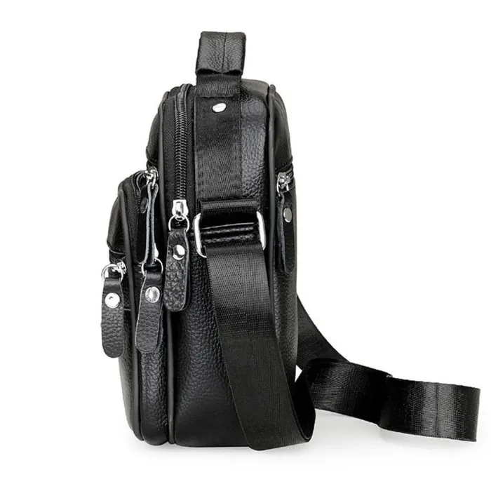 Чоловіча шкіряна барсетка через плече 17х21х9, месенджер з ручкою Bexhill Bx-54551 чорная