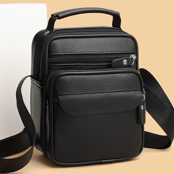 Чоловіча шкіряна барсетка через плече 17х21х9, месенджер з ручкою Bexhill Bx-54551 чорная