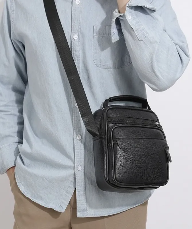 Чоловіча шкіряна барсетка через плече 17х21х9, месенджер з ручкою Bexhill Bx-54551 чорная