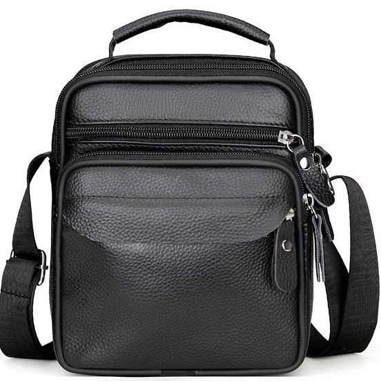 Чоловіча шкіряна барсетка через плече 17х21х9, месенджер з ручкою Bexhill Bx-54551 чорная