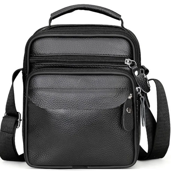 Чоловіча шкіряна барсетка через плече 17х21х9, месенджер з ручкою Bexhill Bx-54551 чорная