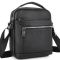 Шкіряна чоловіча сумка-барсетка через плече з ручкою чорна Tiding Bag 78465