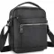 Шкіряна чоловіча сумка-барсетка через плече з ручкою чорна Tiding Bag 78465