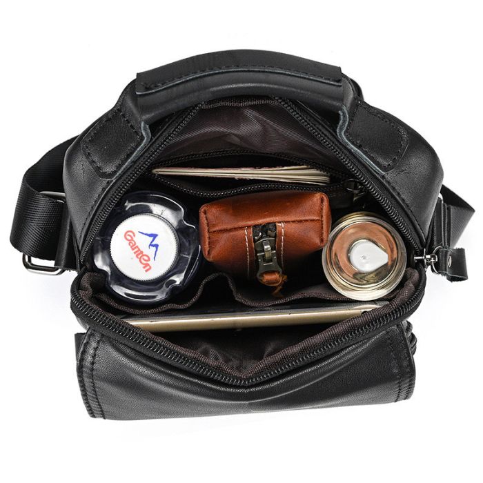 Сумка-барсетка чоловіча через плече 19х24х8, шкіряна сумочка планшет Tiding Bag TD-69291 чорна