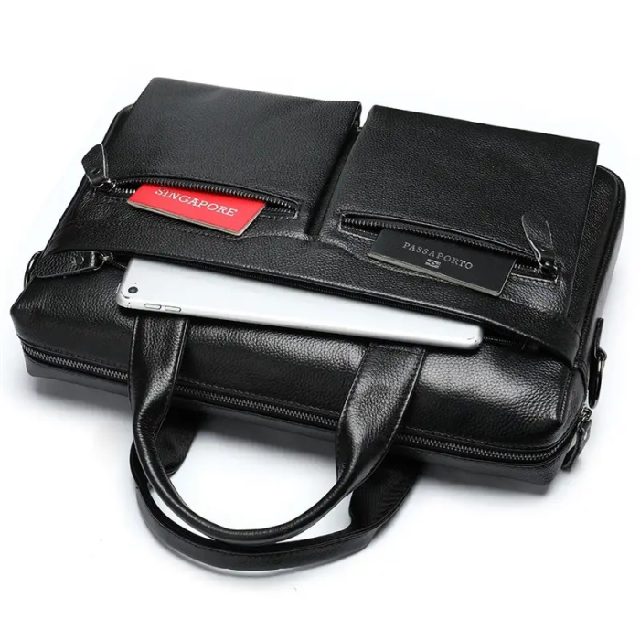 Чоловіча сумка для офіса 39x28×8, портфель папка для ноутбука та паперів SK N76955 чорний