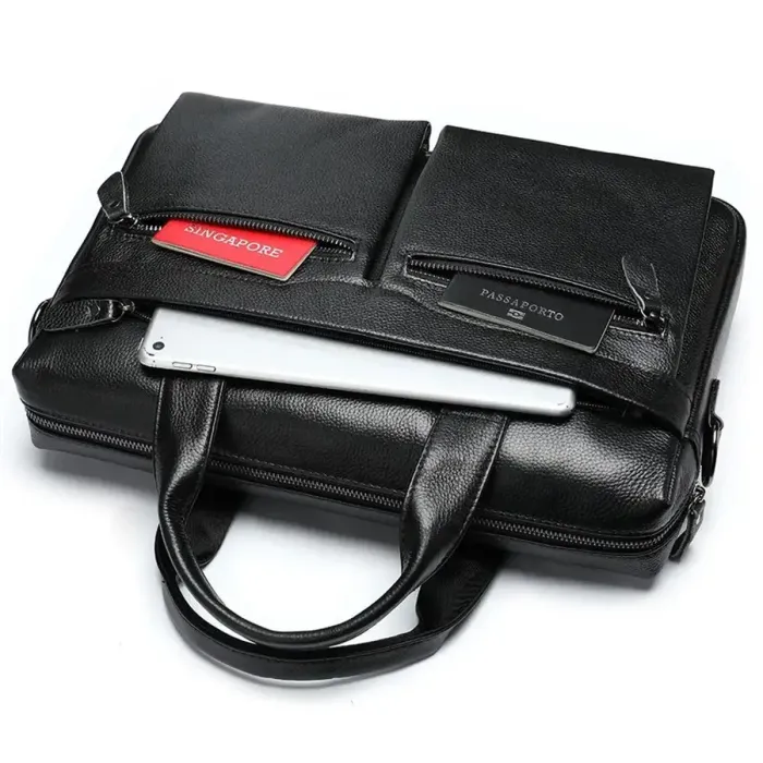 Чоловіча сумка для офіса 39x28×8, портфель папка для ноутбука та паперів SK N76955 чорний