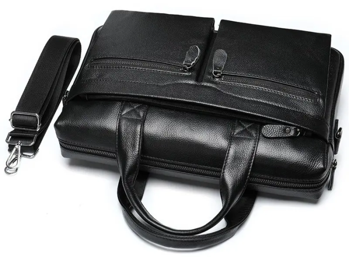 Чоловіча сумка для офіса 39x28×8, портфель папка для ноутбука та паперів SK N76955 чорний