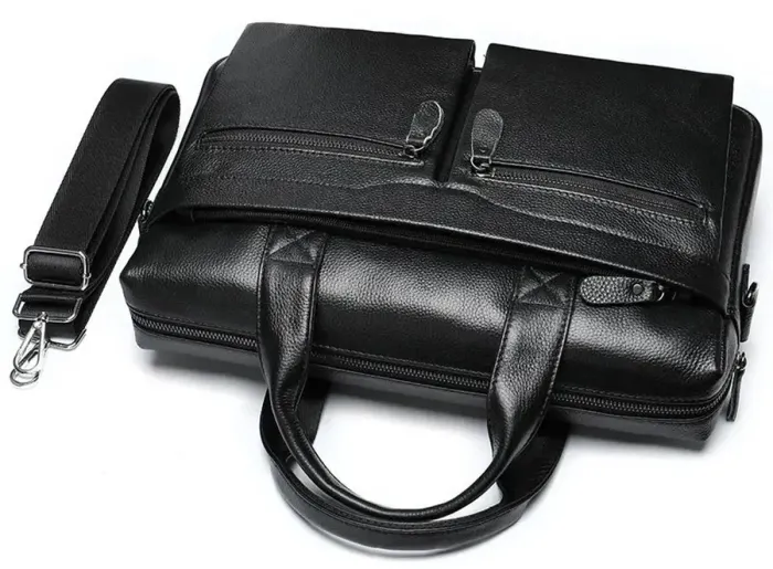 Чоловіча сумка для офіса 39x28×8, портфель папка для ноутбука та паперів SK N76955 чорний