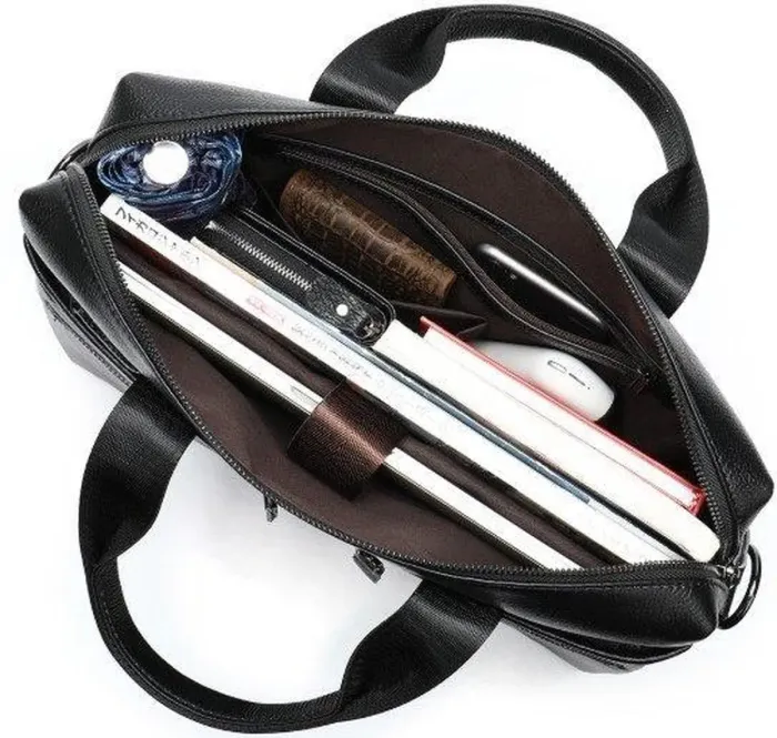 Чоловіча сумка для офіса 39x28×8, портфель папка для ноутбука та паперів SK N76955 чорний