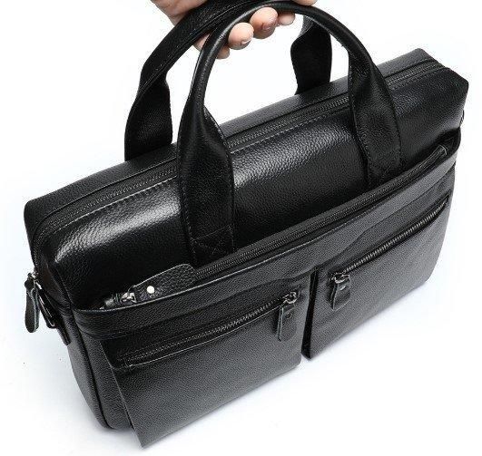 Чоловіча сумка для офіса 39x28×8, портфель папка для ноутбука та паперів SK N76955 чорний