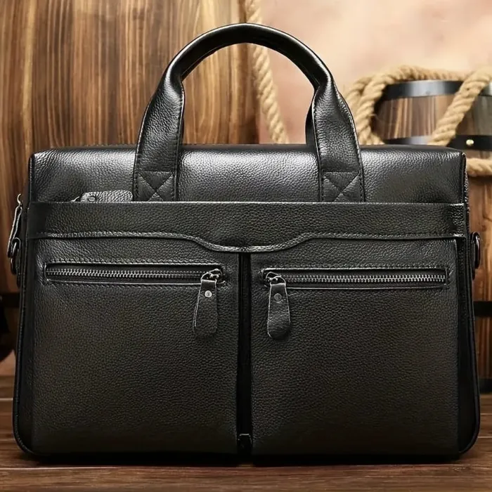 Чоловіча сумка для офіса 39x28×8, портфель папка для ноутбука та паперів SK N76955 чорний