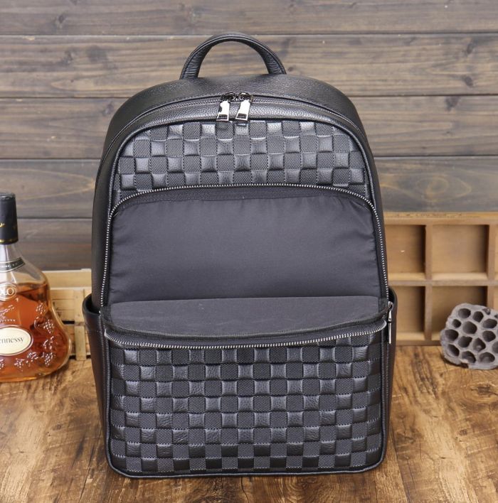 Рюкзак чоловічий шкіряний 30х41х15, міський наплічник для ноутбука та документів Tiding Bag 63989 чорний