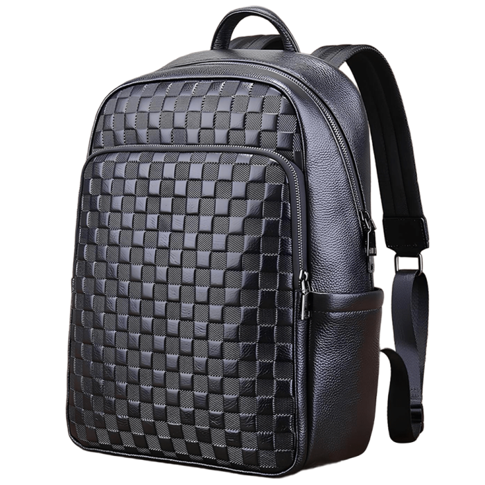Рюкзак чоловічий шкіряний 30х41х15, міський наплічник для ноутбука та документів Tiding Bag 63989 чорний