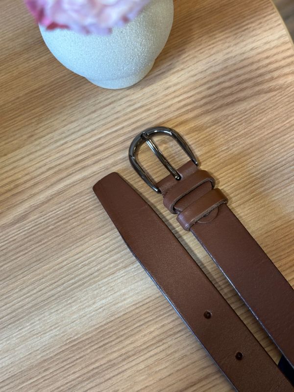 Шкіряний жіночий ремінь в коричневому кольорі 6081