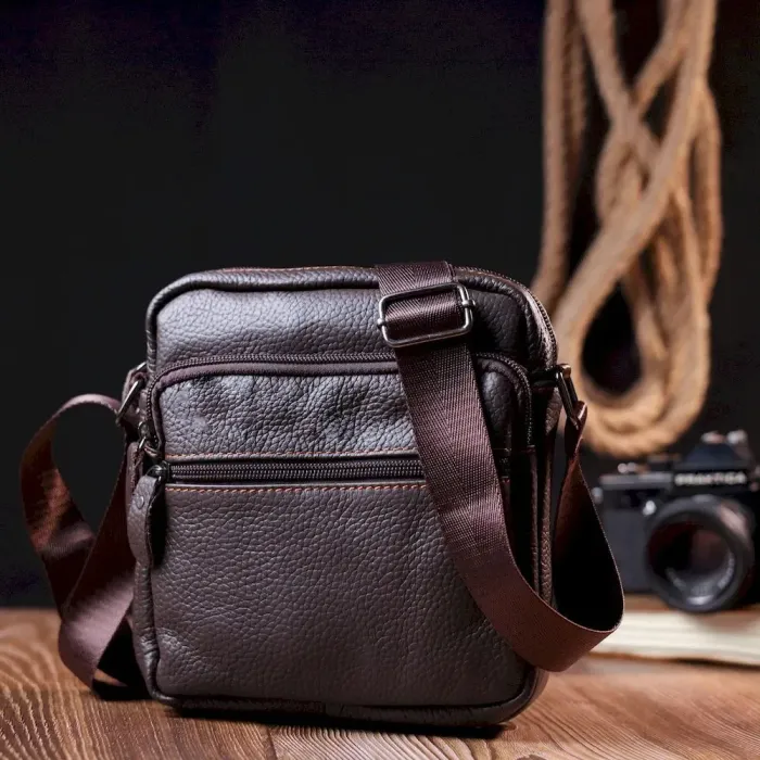 Сумка чоловіча Vintage 20687 шкіряна Коричневий