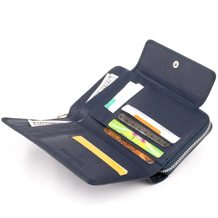 Кошелек из кожи на защелке ST Leather 19340 Темно-синий