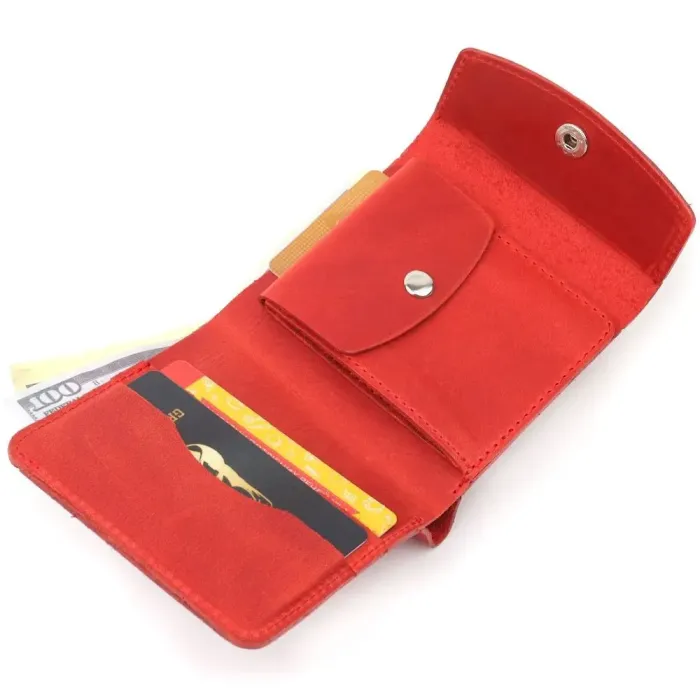 Жіноче vintage шкіряне портмоне Shvigel 16614 Червоний