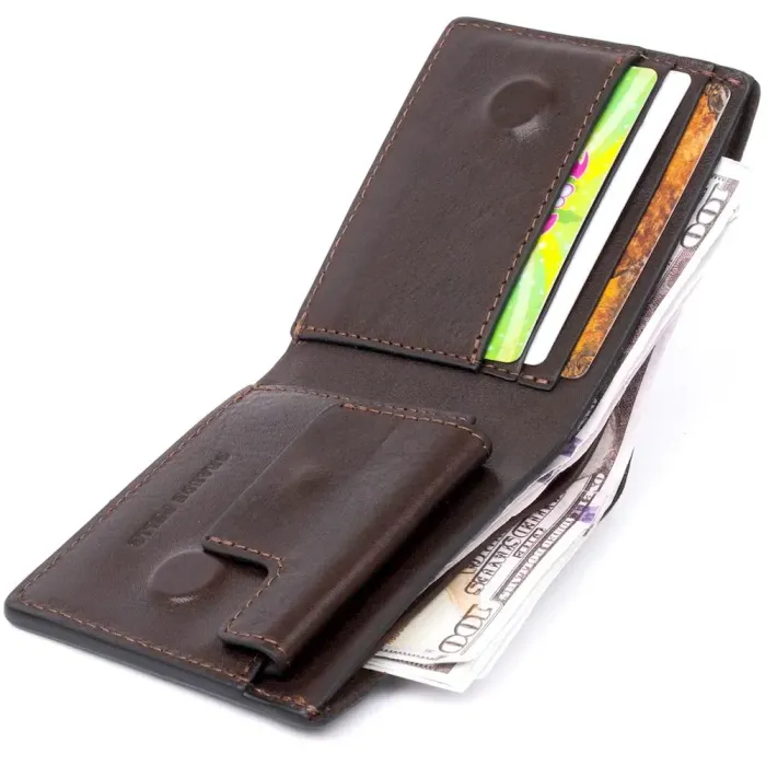 Суворий портмоне в гладкій шкірі на магнітах GRANDE PELLE 11307